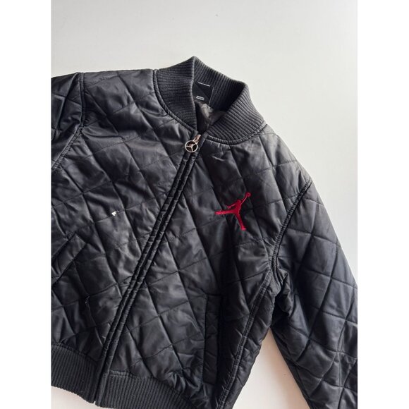 Kids' AIR JORDAN Black Quilted Bomber Jacket, Size M (10-12) - Picture 5 of 14